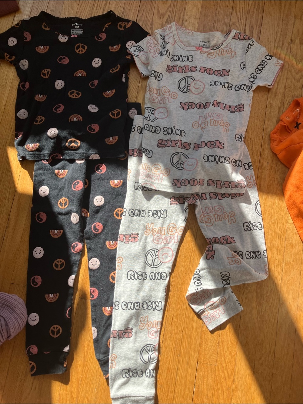 Carter's Girls' Pajama One-Piece Set — Black & Light Gray ready for Halloween